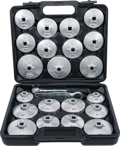 BGS set ključeva za filtar ulja aluminijski tlačni lijev 12,5 mm (1/2'') 23-dijelni 1035
