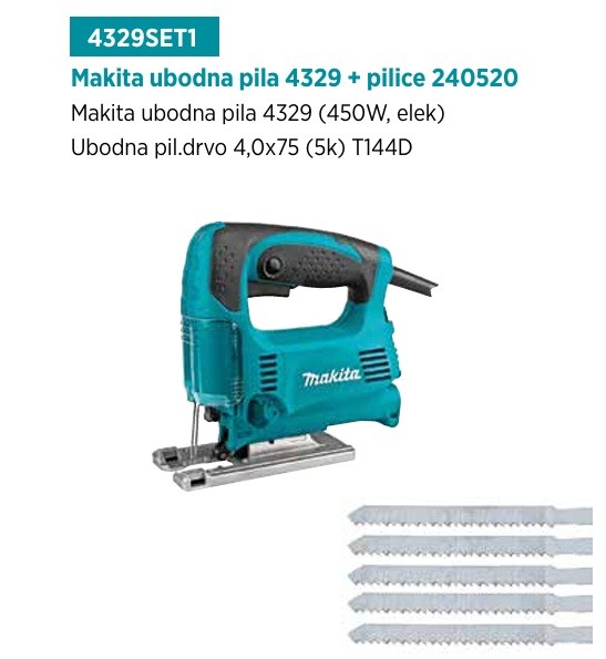 MAKITA ubodna pila + pilice  4329 + 240520   MP26