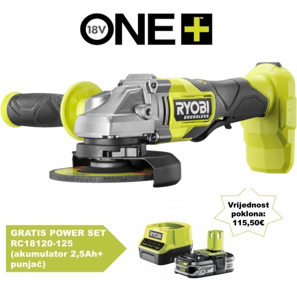 RYOBI Ryobi aku brusilica kutna RAG18BL-0(18V,125mm,BL motor ) 5133006532 RPJ+