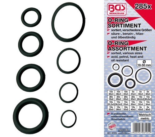 BGS set O-ring brtvi 18-50mm XXL 285dj. pro+  8105