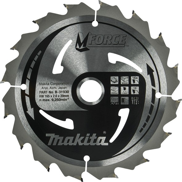 MAKITA kružni list 165x20x16Z MForce  B-31930 MPP