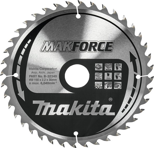 MAKITA kružni list 190x30mm Z40 B-32340  KP25