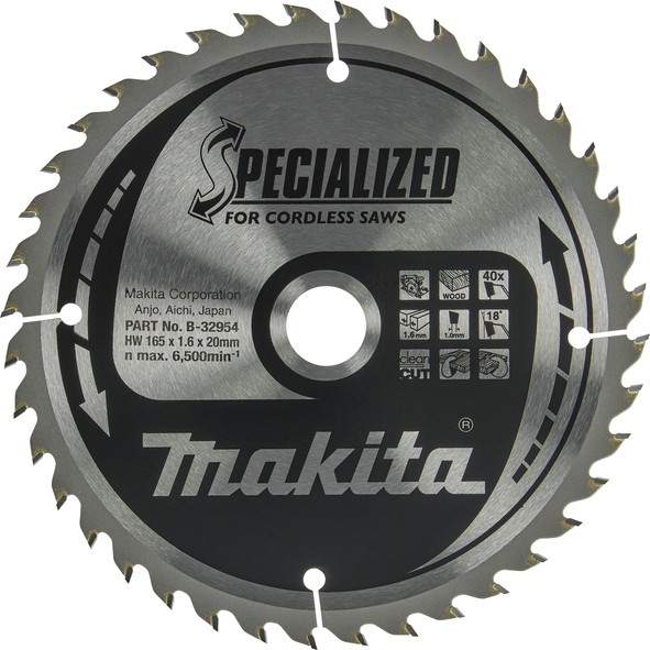 MAKITA kružni list 165x20mm Z40 B-32954  KP25