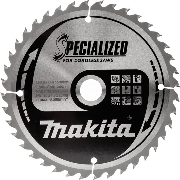 MAKITA kružni list 165x20mm Z40 B-32960  KP25