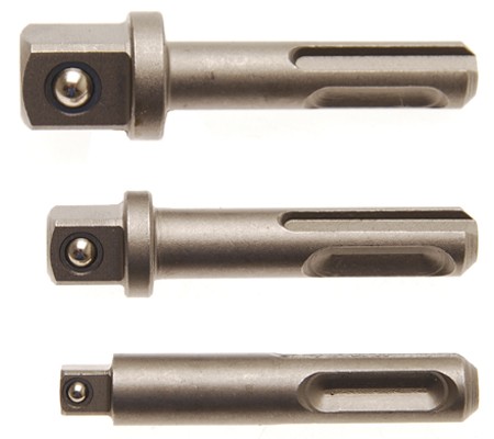 BGS Set adaptera SDS+ na 1/4'',3/8'',1/2'' 3dj. pro+ 8214 