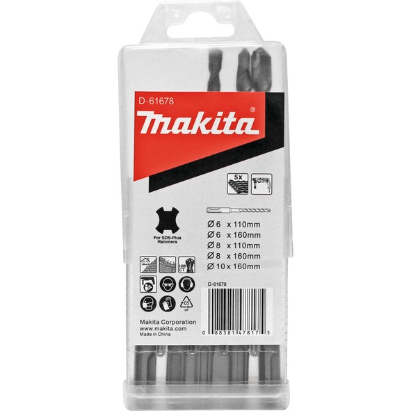 MAKITA  set sds-plus svrdala 6,8x110,6-10x160,(5kom) D-61678 MPP