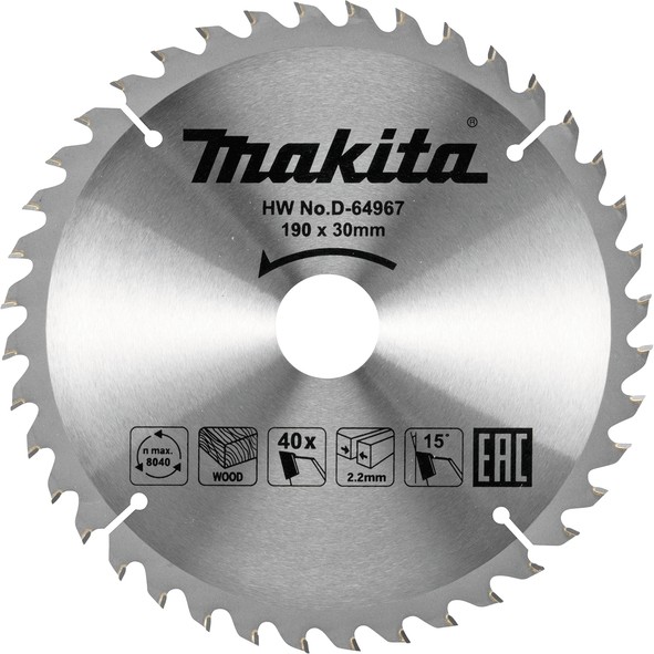 MAKITA kružni list 190x2,2x30mm Z40 D-64967 MPP