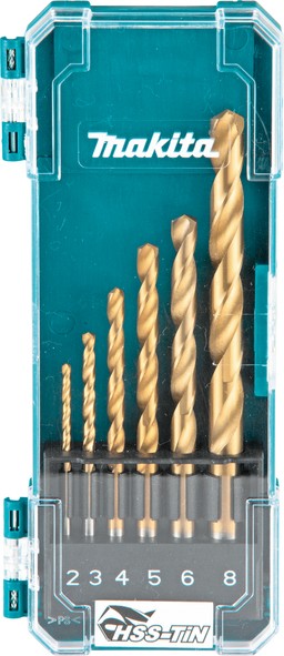 MAKITA 6-dij.kpl HSS-TiN svrd.za metal 2-8mm D-72833   