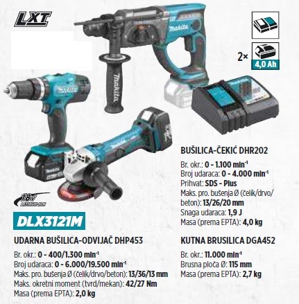 MAKITA akumulatorski set DLX3121M 