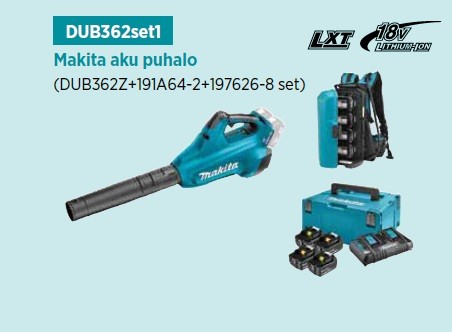 MAKITA akumulatorsko puhalo DUB362Z +191A64-2+197626-8 set BW25