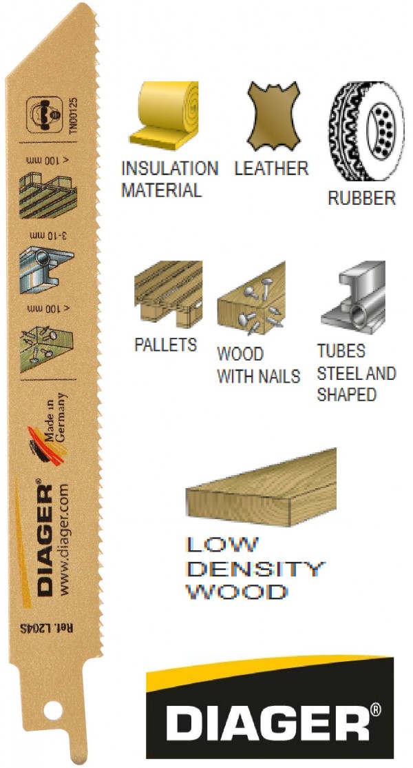DIAGER list sabljaste pile-palete 1,8-2,5x280mm 5/1  L204SL28
