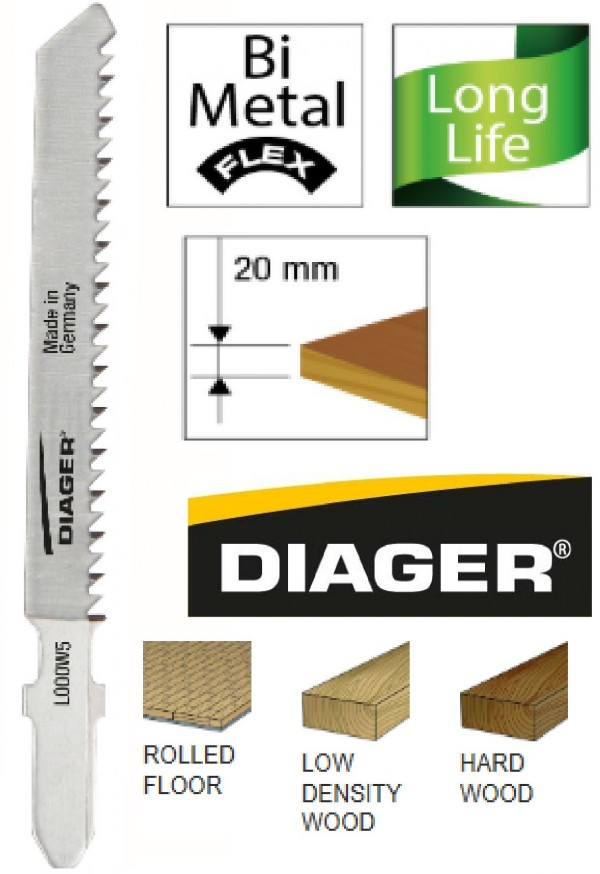 DIAGER list za ubodnu pilu Bi-metal-drvo 1,9x80mm 5/1  L000W5