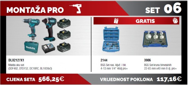MAKITA DLX2127X1 + 2144 + 3906 Montaža pro JP26
