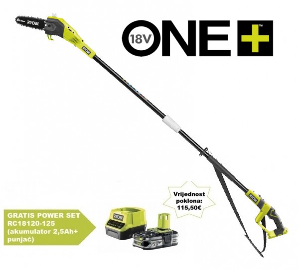 RYOBI aku teleskopska pila lančana OPP1820 (18V ONE+, 20cm, 3m, bez aku) 5133001250 PP26+