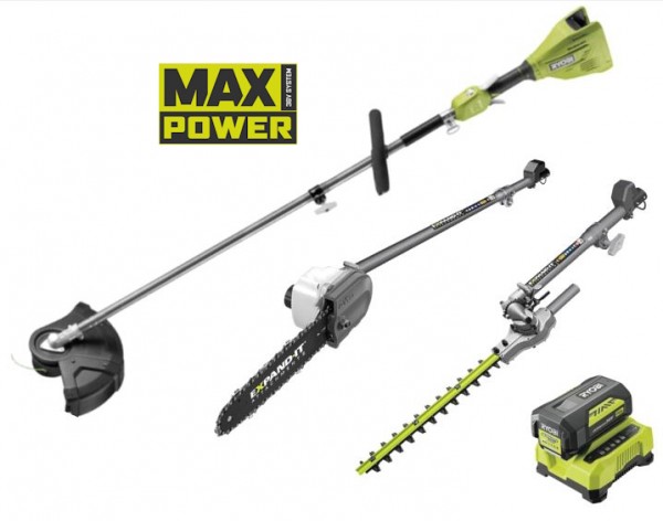 RYOBI aku trimer+pila+škare za živicu (36V,aku 4Ah,punjač) RY36ELT+RXAHT+RXPR PP26