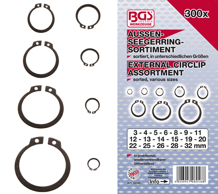 BGS set vanjskih seger osiguraća 3-32mm 300kom pro+  8046