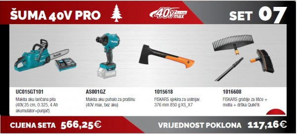 MAKITA UC015GT101 + AS001GZ + 1015618 + 1016608   Šuma 40V JP26